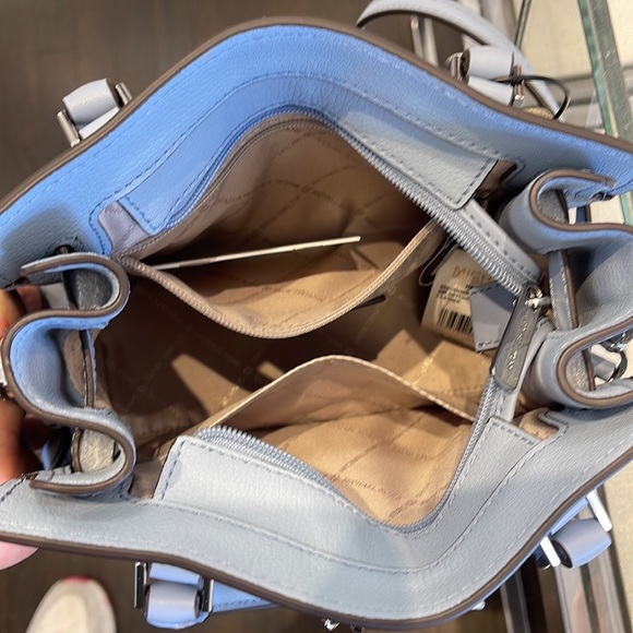 Michael Kors Hamilton Small Satchel Shoulder Crossbody Bag COLOR: Pale Blue - Picture 9 of 16